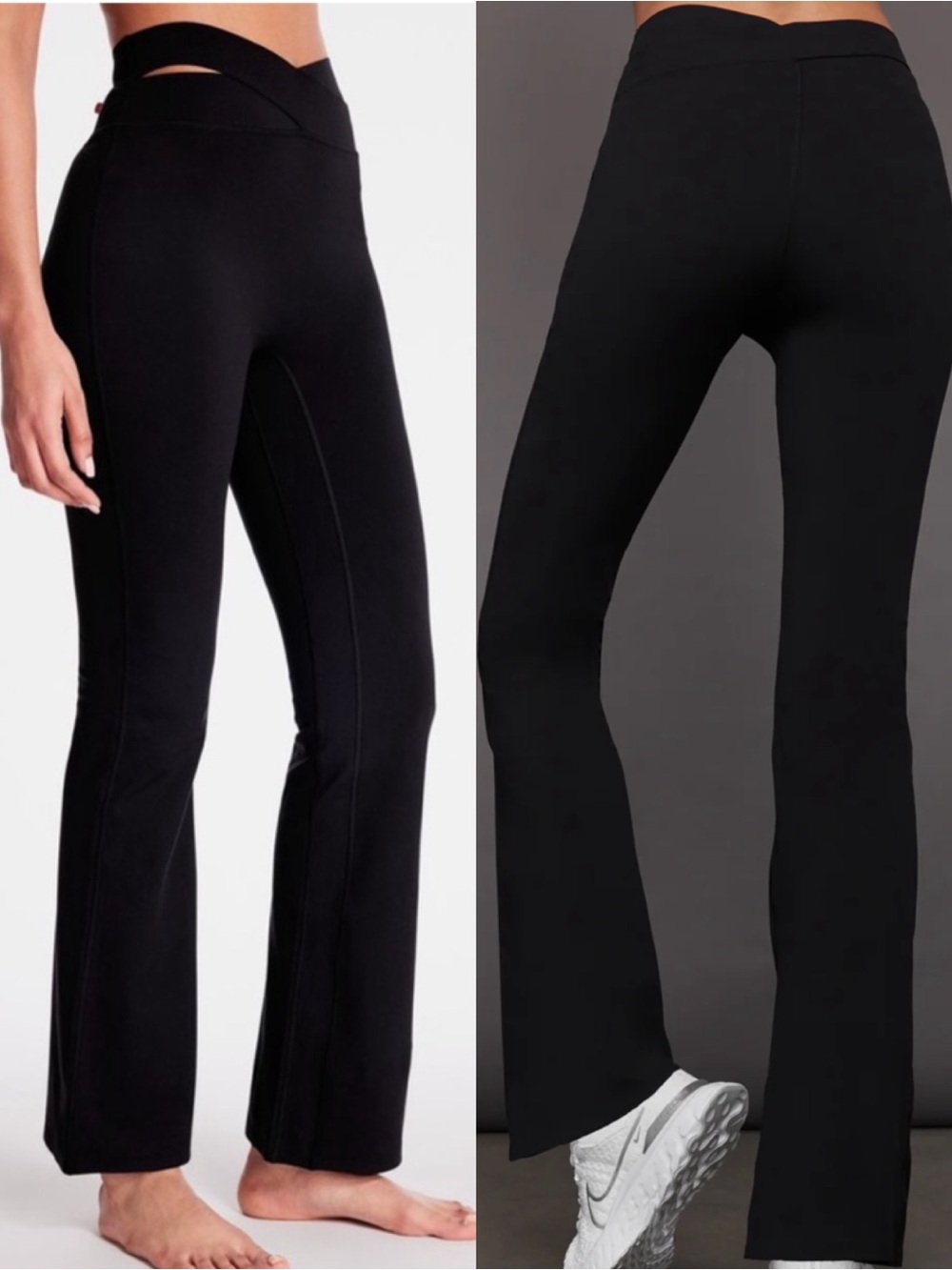Bandier X Le Ore Luna Wrap Flare Legging Black High Rise